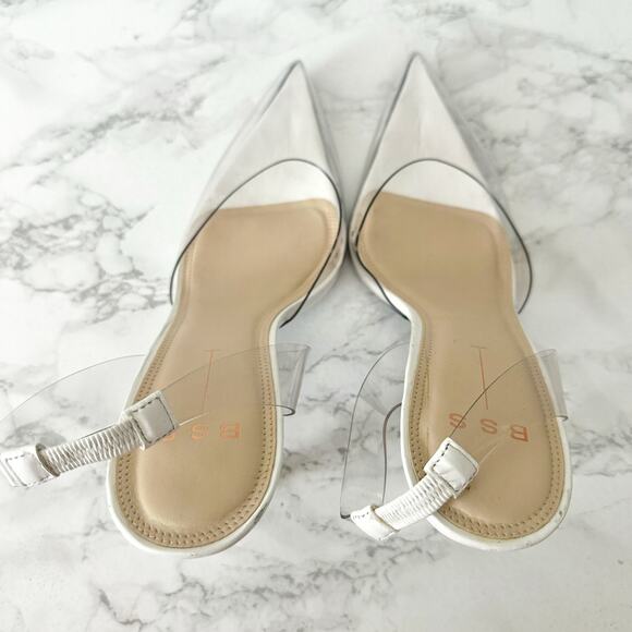 BSS Millie Transparent Clear White Stiletto Slingback Heels Women’s EU Size 40 - Picture 5 of 12